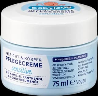 babylove Бебешки крем за лице и тяло Sensitive, 75 мл