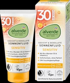 alverde Слънцезащитен флуид за лице Sensitiv, 50 мл