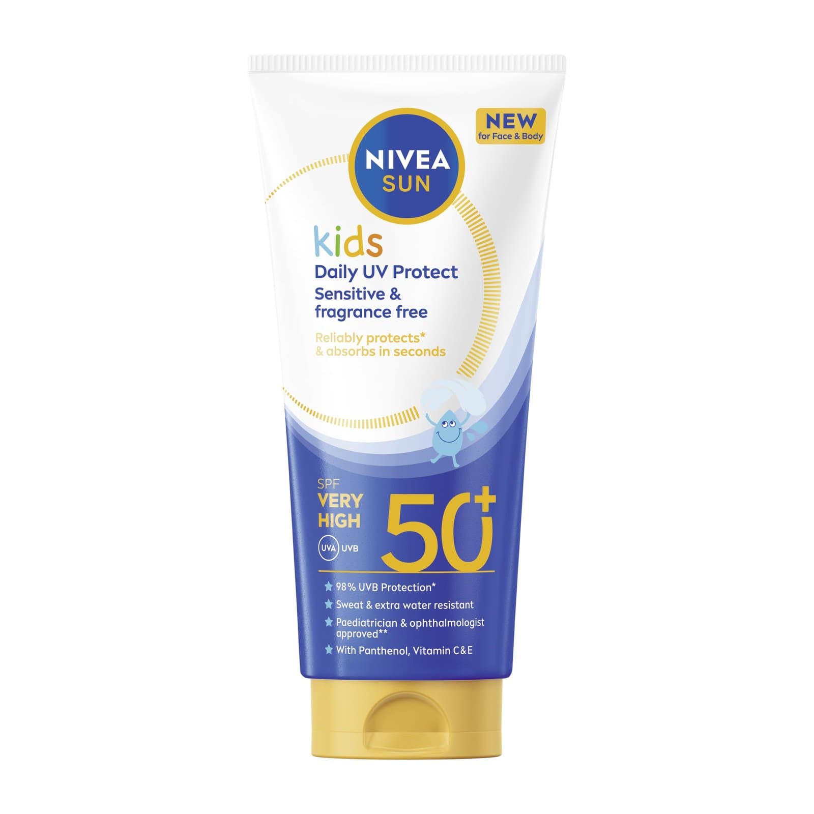 Nivea Sun Kids Слънцезащитен лосион за лице и тяло SPF50+, 100 мл