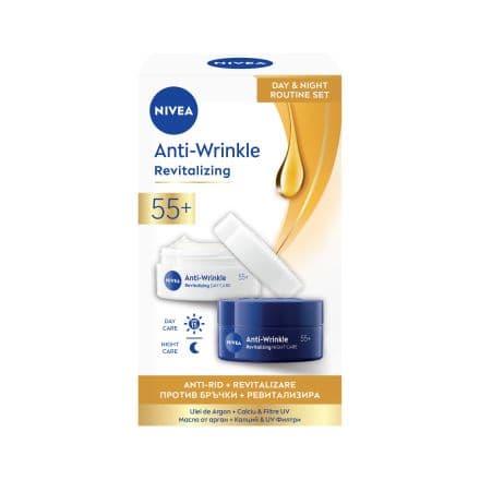 Nivea Anti Wrinkle Възстановяващ дневен крем + нощен крем 55+, 50 мл