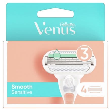 Gillette Venus Smooth Sentsitive Ножчета за система за бръснене, 4 бр.
