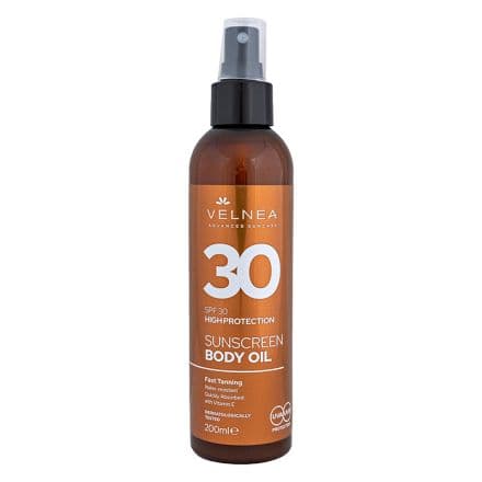 Velnea Sun Care Слънцезащитно олио за тяло SPF 30, 200 мл