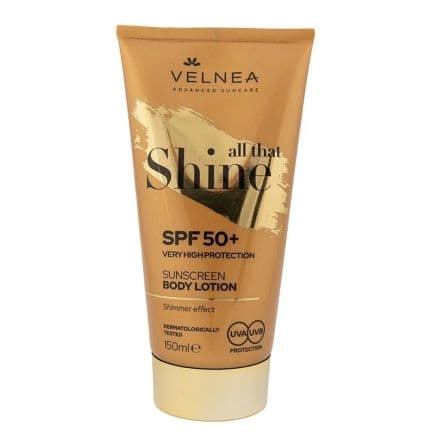 Velnea Suncare Shine Лосион за тяло с блестящи частици SPF50, 150 мл