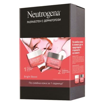 Neutrogena Bright Boost Комплект Озаряващ крем гел, 50 мл + Озаряващ нощен крем, 50 мл