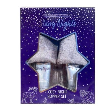Starry Night Lavender & Limeflower Комплект Лосион за тяло, 50 мл + Душ крем, 50 мл + Пухкави пантофки, 1 чифт