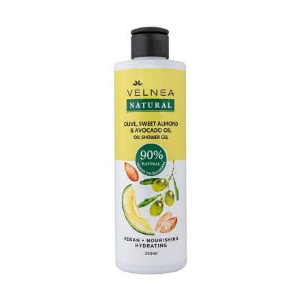 Velnea Natural Olive, Sweet Almond And Avocado Oil Душ олио, 250 мл