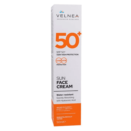 Velnea Sun Care Слънцезащитен крем за лице SPF 50+, 50 мл