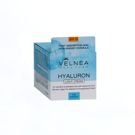 Velnea Хиалурон лек крем за лице SPF15, 50 мл