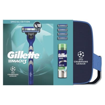 Gillette Mach 3 Комплект 4 ножчета + гел за бръснене,200м