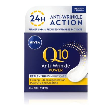Nivea Q10+ Нощен крем против бръчки, 50 мл