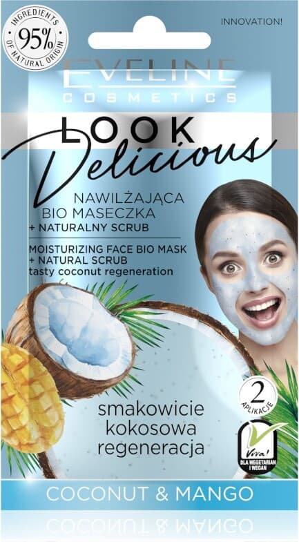Eveline Cosmetics Look Delicious хидратираща био маска за лице кокос & манго