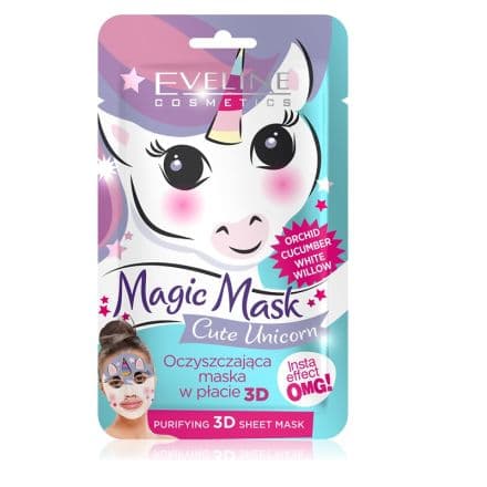 Eveline Cosmetics Magic Mask Cute Unicorn пречистваща 3D Sheet маска за лице