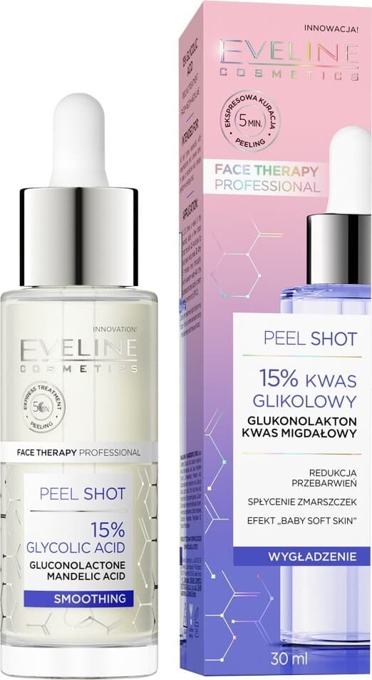 Eveline Cosmetics Peel Shot 15% гликолова киселина, лице-шия-деколте, 30 мл