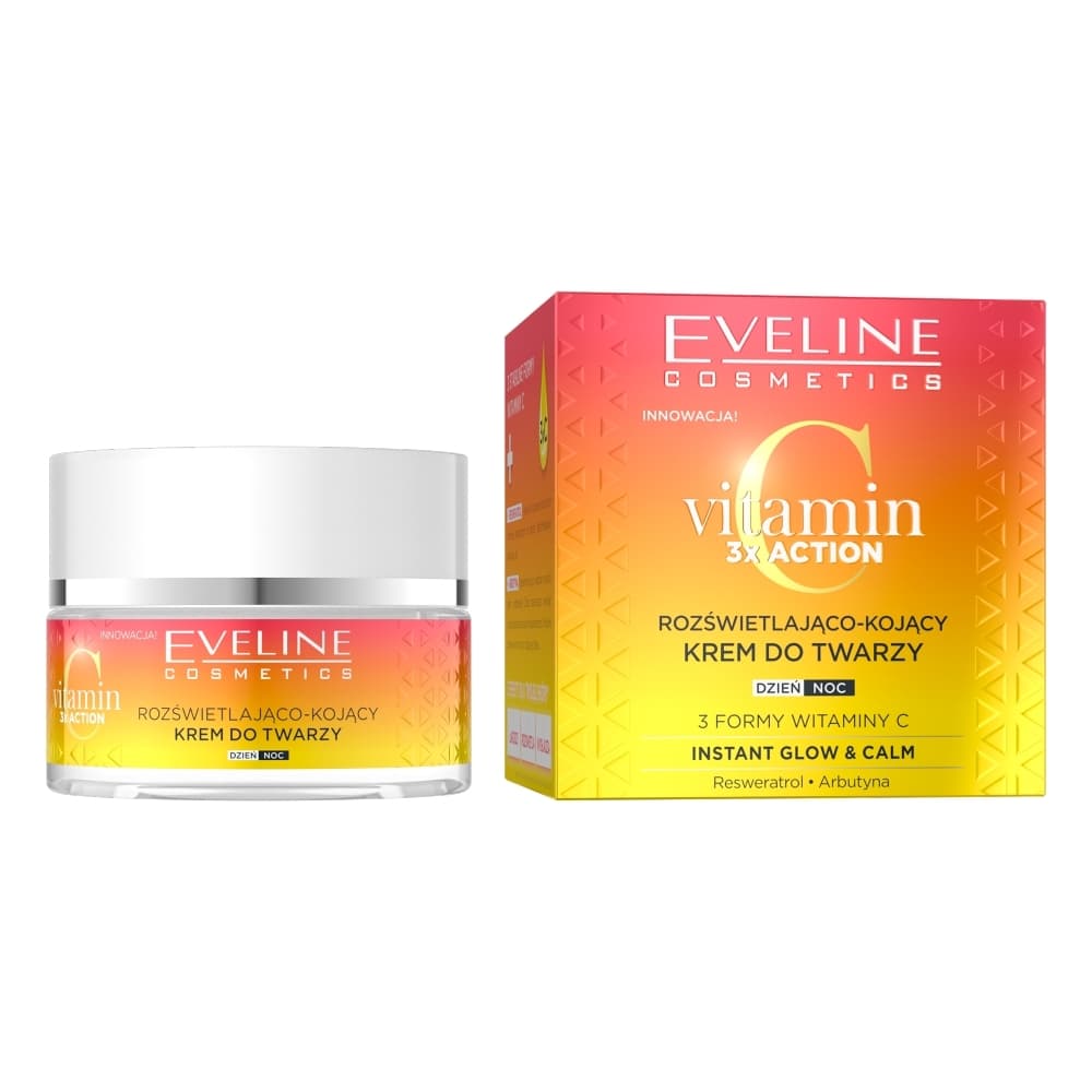 Eveline Cosmetics Vitamin C 3XACTION озаряващ и успокояващ крем за лице 50 мл