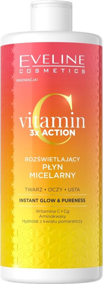 Eveline Cosmetics Vitamin C 3XACTION озаряваща мицеларна вода 500 мл