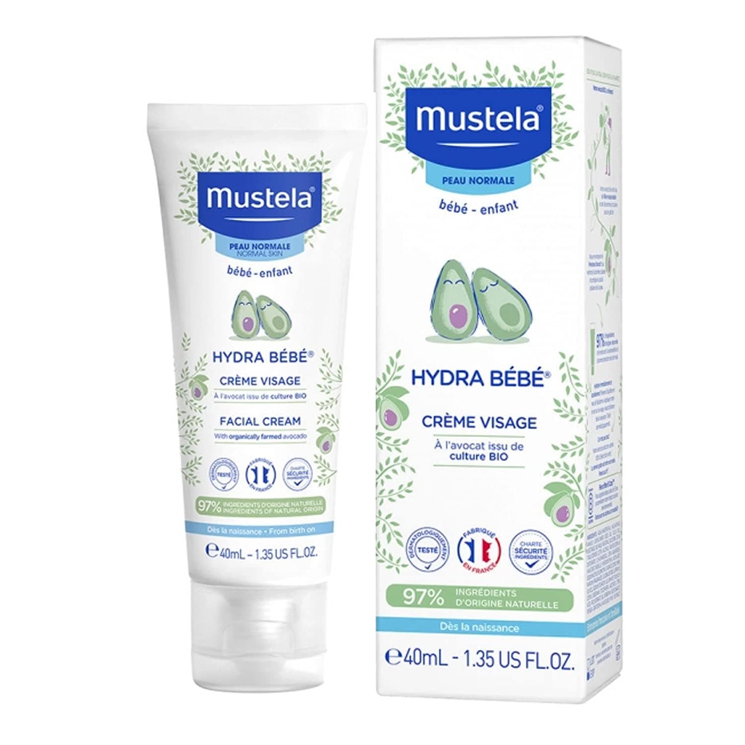 Mustela Бебешки крем Hydra Bebe за лице 40 мл