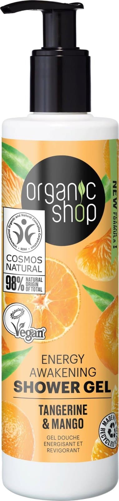 Organic Shop Енергизиращ душ гел Мандарина и манго-280 мл
