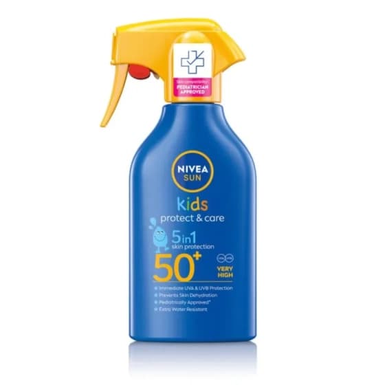 Nivea Sun Kids Protect&Care Детски слънцезащитен спрей с помпа SPF50+ 270 мл