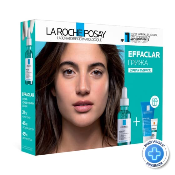 La Roche-Posay Effaclar серум 30 мл + Effaclar гел 50 мл + Anthelios SPF50+ 3 мл Промо Комлект