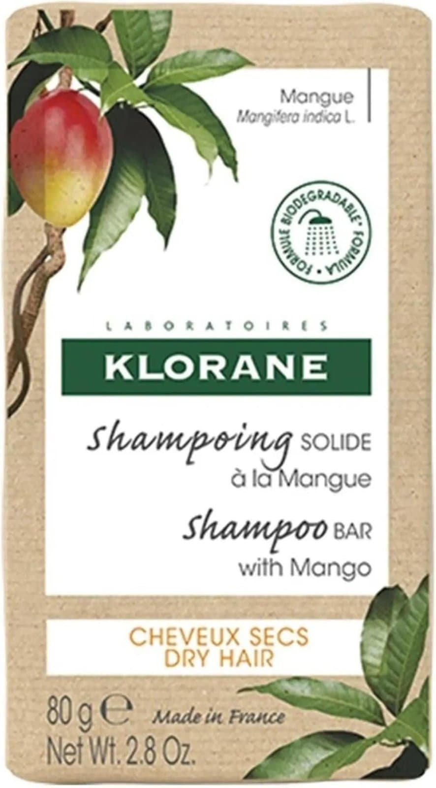 Klorane Mango хидратиращ твърд шампоан за суха коса с масло от манго 80 г