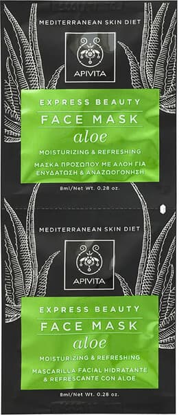 Apivita Express beauty хидратираща и освежаваща маска за лице с алое 8 мл 12 бр.