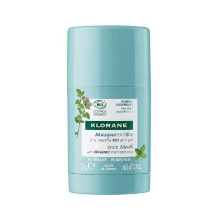 Klorane Mint стик-маска за лице за комбинирана към мазна кожа с глина и органична водна мента 25 г