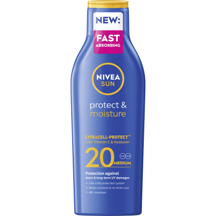 Nivea Sun Protect and Moisture Слънцезащитен лосион SPF20 × 200 мл