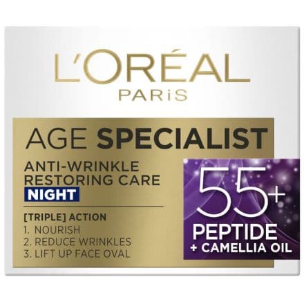 L'Oréal Paris Age Specialist 55+ Възстановяващ нощен крем против стареене 50 мл