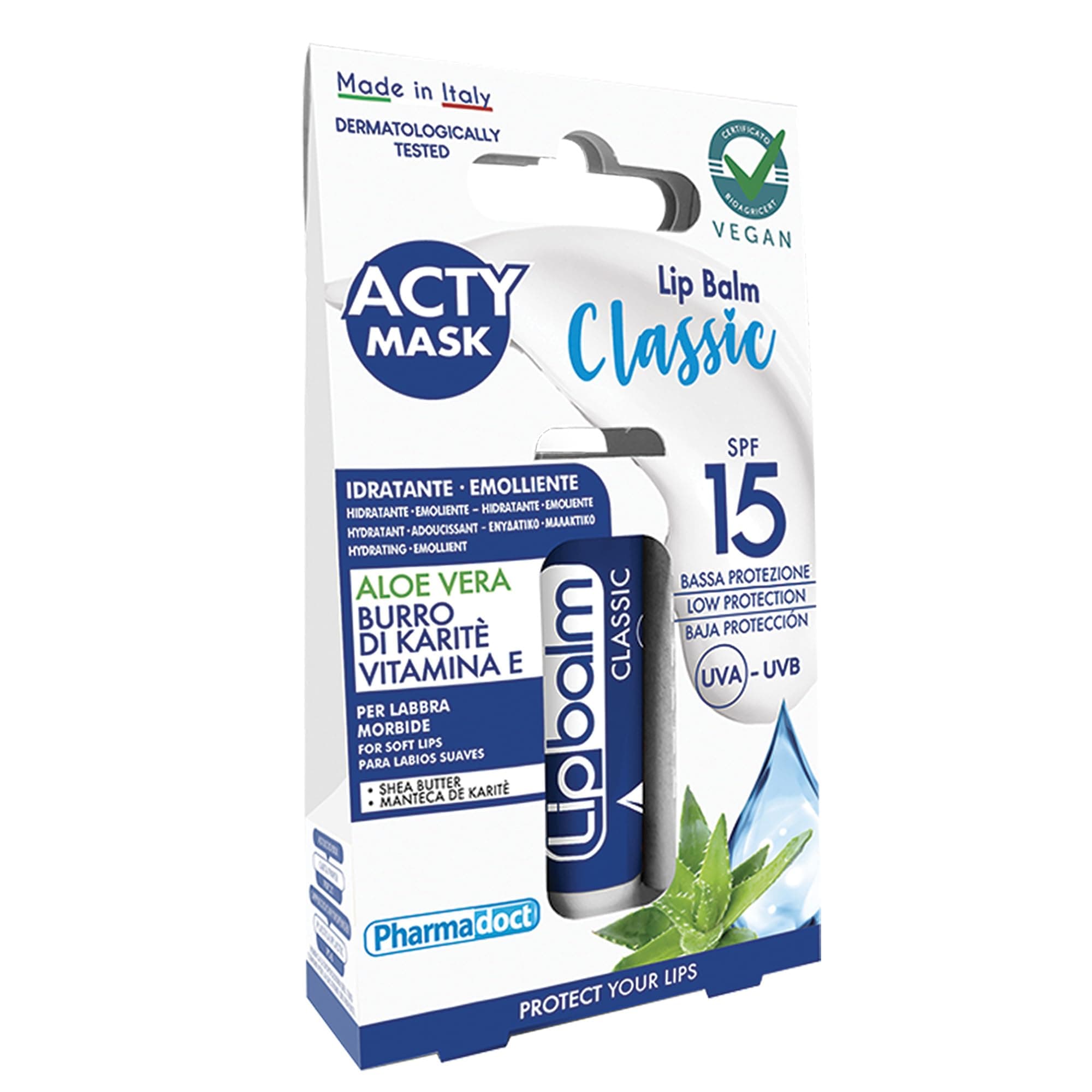 Pharmadoct Acty Mask Балсам за устни SPF15 Алое вера 5.7 мл