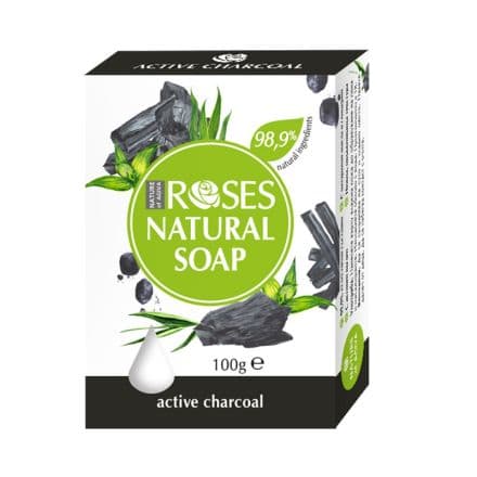 Nature of Agiva Натурален сапун Nature Of Agiva Roses 100 г, с активен въглен