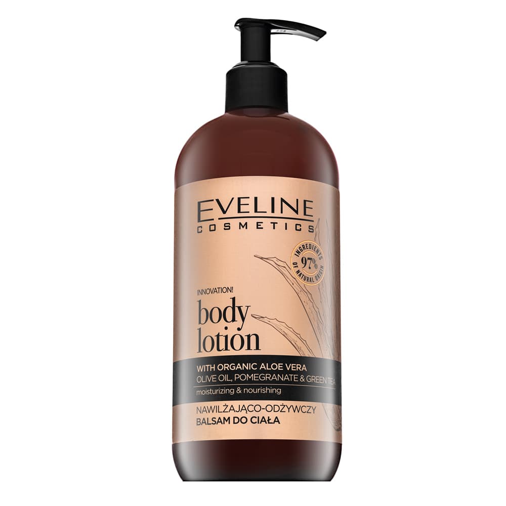 Eveline Cosmetics Organic Gold 97% Natural хидратиращ и подхранващ лосион за тяло, 500 мл