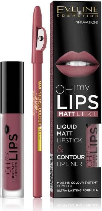 Eveline Cosmetics Червило течно + молив устни Oh My Lips №06