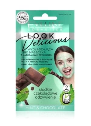 Eveline Cosmetics Look Delicious изглаждаща био маска за лице шоколад & мента