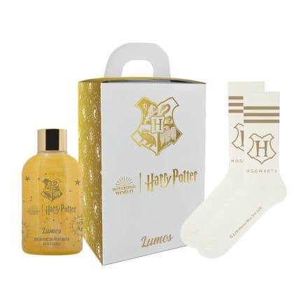 Harry Potter Lumos Комплект Парфюмен блестящ душ гел 300 мл и "Hogwarts" магични чорапи