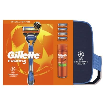 Gillette Fusion Комплект 4 ножчета + гел за бръснене