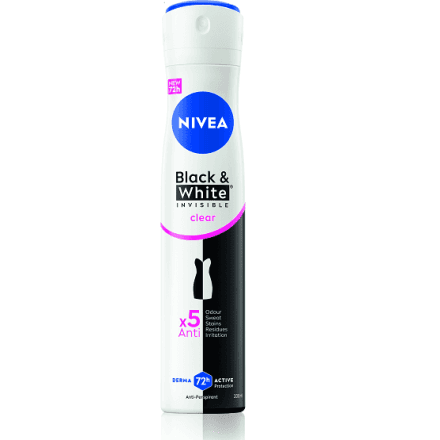 Nivea Invisible On Black & White Clear дезодорант спрей дамски, 200 мл