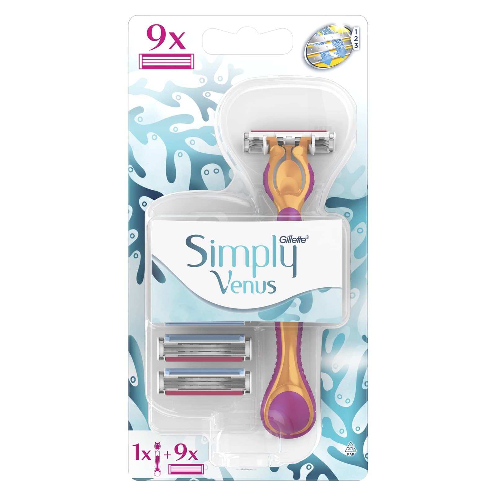 Gillette Venus Simply Hybrid, Дамска самобръсначка + 8 ножчета