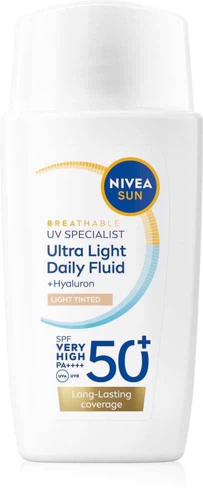Nivea Sun Цветен флуид за лице (светъл тон) SPF50+, 40 мл