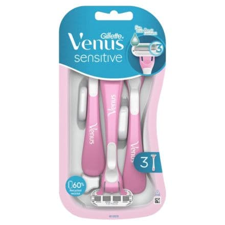 Gillette Venus Sensitive Дамска еднократна самобръсначка, 3 бр.
