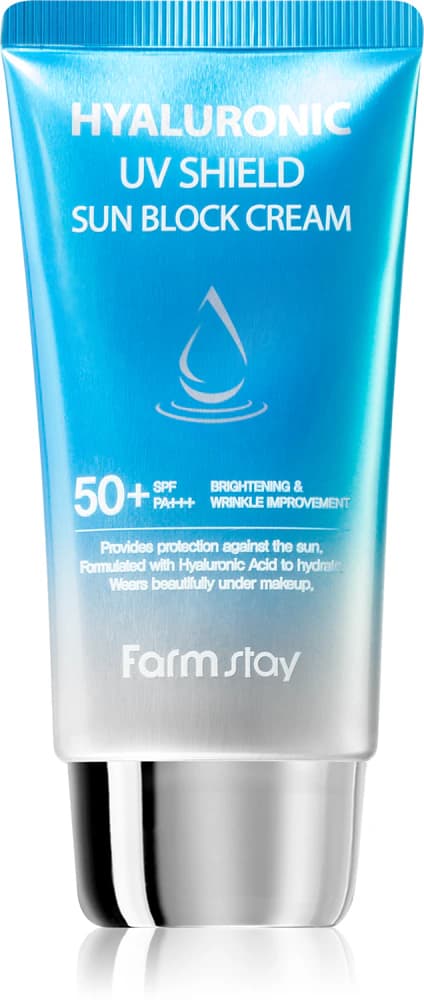 FarmStay Hyaluronic UV Shield Sun Block Cream Слънцезащитен крем с хиалуронова киселина и SPF 50+ PA +++, 70 г
