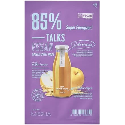 Missha Talks Vegan Squeeze Маска за лице Uper Energizer, 27 г