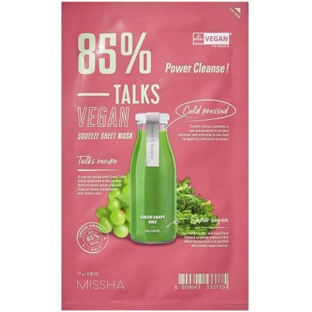 Missha Talks Vegan Squeeze Маска за лице Power Cleanse, 27 г