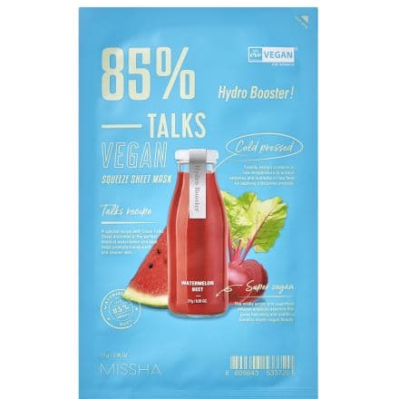 Missha Talks Vegan Squeeze Маска за лице Hydro Booster, 27 г