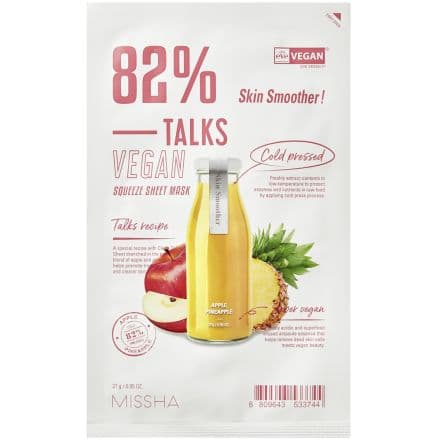 Missha Talks Vegan Squeeze Маска за лице Skin Smoother, 27 г