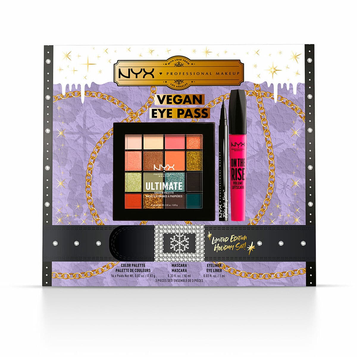 NYX Professional Makeup Vegan Eye Pass Комплект сенки за очи, спирала и очна линия