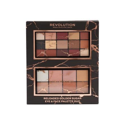 Revolution Sugar Eye & Face Palette DUO Golden Sugar Комплект палитра сенки Revolution Beauty и палитрата сенки Reloaded