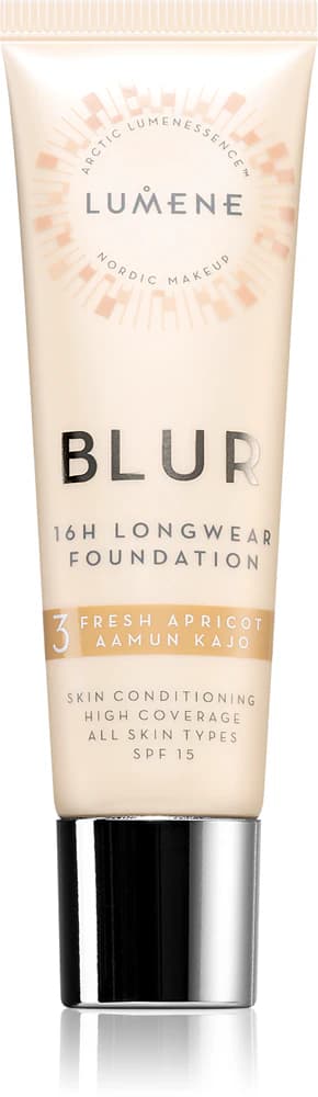 Lumene Vegan Blur Fresh Apricot Фон дьо тен дълготраен 16h SPF15 за нормална кожа 3