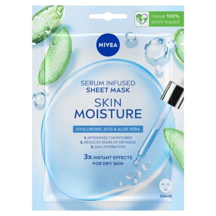 Nivea Skin Moisture Подхранваща лист маска с хиалурон и алое вера