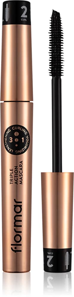 Flormar Спирала triple action black, 8 мл