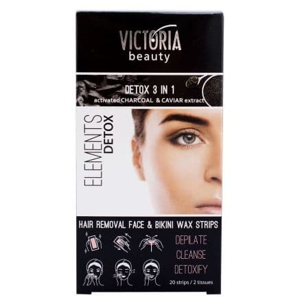 Victoria Beauty Charcoal Епилиращи ленти за лице, 20 бр.